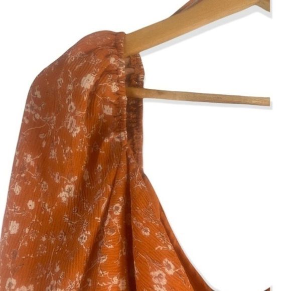 ASTR The Label Nordstrom Long Sleeve Sweetheart Top Rust Multi Floral XL NWT - Picture 6 of 12